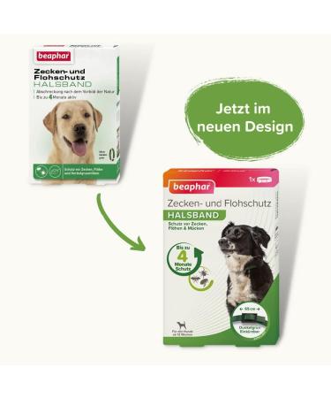 Beaphar Tick and Flea Protection Collar for Dogs - 4 Months Repellent Adjustable Rainproof - Dark Green 65 cm - Buy Online on SooperMarket.com