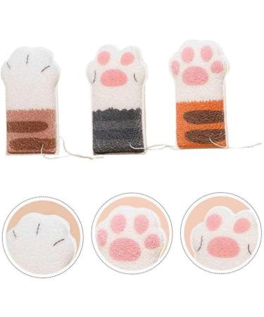 Body Exfoliating Sponge Elastic Bath Sponge Cute Bathing Clean Scrub Brush with 4 Cat Paws - Buy Online on SooperMarket.com