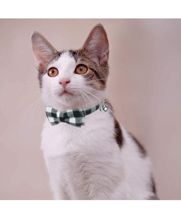 Dynmeow Plaid Pattern Cat and Dog Collar with Bowtie - Adjustable, Comfortable Boy or Girl Gift - XX-Small, Black - Buy Online on SooperMarket.com