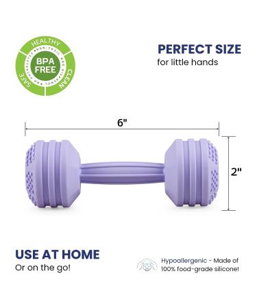 Silicone Baby Dumbbell Teether Toy - Weight Rattle Sensory Toy for Boys and Girls - Perfect Gift for Toddlers - Buy Online on SooperMarket.com
