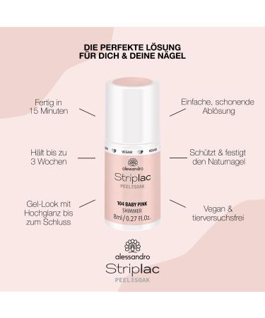 Alessandro Striplac Peel or Soak Vegan Top Coat Ros - Quick Dry LED Nail Polish for Perfect Nails in 15 Minutes 8ml - Buy Online on SooperMarket.com