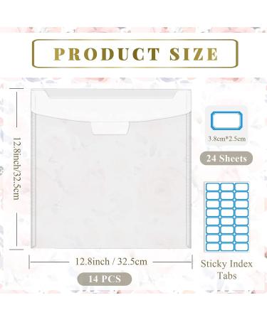 Csyidio 14-Piece 12x12 Inch Scrapbook Paper Storage Organizer | Clear with Sealing Design & Large Label Stickers | Holds Scrapbook Paper & Vinyl Paper - Buy Online on SooperMarket.com