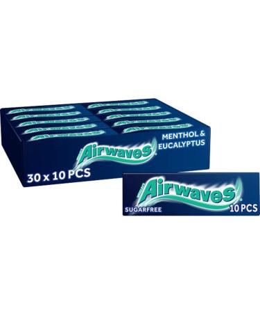 Airwaves Extreme Sugarfree Chewing Gum with Menthol Freshness 30 Packs of 10 Pieces single Menthol & Eucalytptus 420 g (Pack of 1)