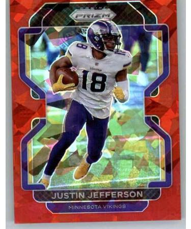 2021 Panini Prizm Prizm Red Ice #125 Justin Jefferson Minnesota Vikings NFL Football Trading Card