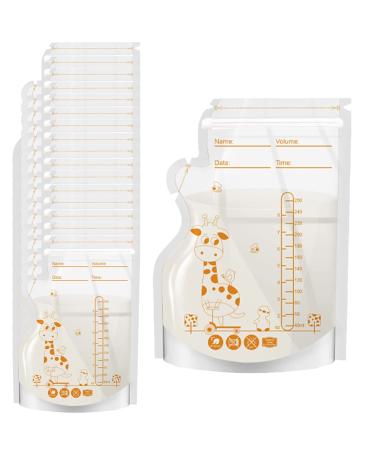 40 pieces of milk storage bags sterile and dust-free 250ml of English breast milk bag BPA-free still-mother-milk storage bag with emissions stand bags space-saving flat shape