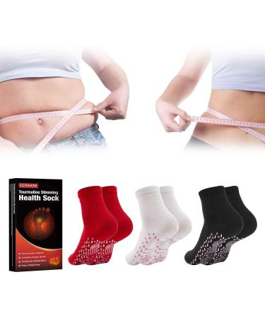 Buy Afiz Tourmaline Heating Health Socks - Pain Relief & Fat Burning | Slimming Tourmaline Foot Massage Socks (White) International Shipping Available - Buy Online on SooperMarket.com