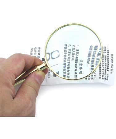 65mm 30X Handheld Glass Shatterproof Reading Magnifier for Seniors and Kid Lens Metal Handle Handheld Glass 30x - Buy Online on SooperMarket.com