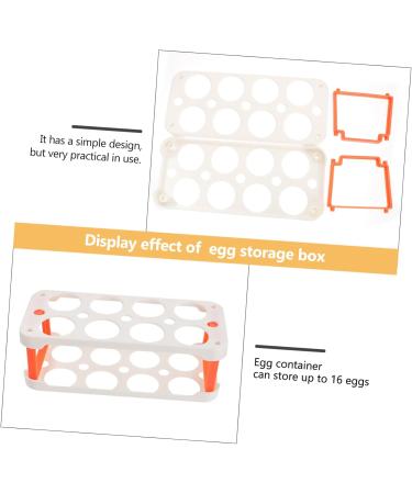 KOMBIUDA Box Egg Carton Eggs Deviled Egg Tray with Lid Kitchen Egg Container Side Door Refrigerator re-usable White 22.3X10.1X8.9CM - Buy Online on SooperMarket.com