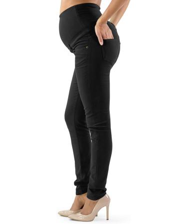 Milano Maternity Jeans: Ultra Stretch Buttery Soft Denim for Comfortable Pregnancy - High Waisted Over The Bump Band (Size 10, Black) - Buy Online on SooperMarket.com