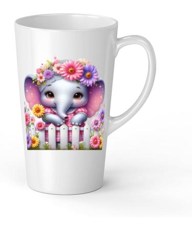 White Ceramic Baby Elephant Mug - Large 483 ml Perfect for Hot Chocolate or Milk Fun and Easy to Use - Buy Online on SooperMarket.com