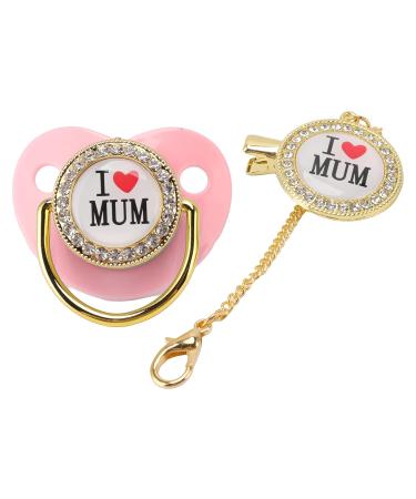 Portable Pink Baby Pacifier - Built-in Silicone Closed Loop Design for Home Use - Buy Online on SooperMarket.com