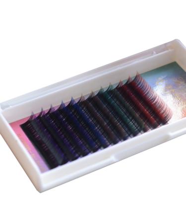 Rainbow Colored Eyelash Extensions - Scala 12 Rows B Curl 0.10mm Thickness Faux Mink 13mm Length - International Shipping Available - Buy Online on SooperMarket.com