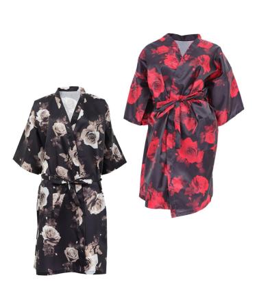 PACKOVE 2pcs Salon Client Gown Robes Cape Hairdressing Gown Smock Salon Barber Gown Kimono Style for Hair Cutting Hair Coloring Spa