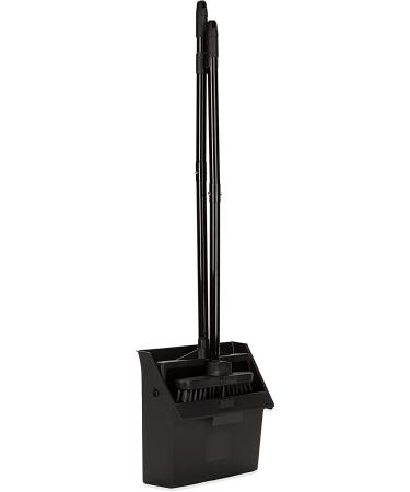 Duo-Pan Plastic Lobby Pan and Duo-Sweep Broom Combo | 36 Overall Length x 11-51/64 Width | Black - Buy Online on SooperMarket.com