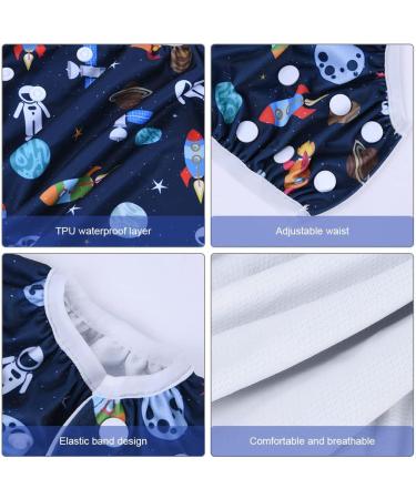 Vicloon Reusable Baby Swimming Diapers - Adjustable & Washable 2-Pack (0-3 Years) - Blue Universe/White Robot - Buy Online on SooperMarket.com