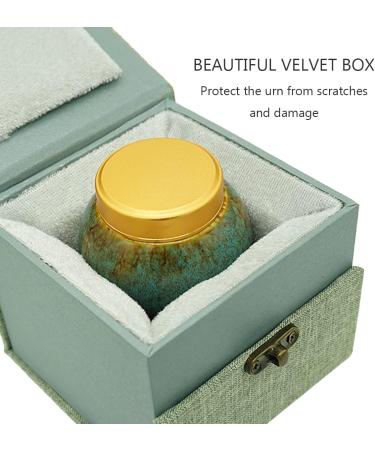 Handmade Ceramic Mini Urn for Human Ashes - Marine Blue Souvenir Urn for Home or Office Decoration - Buy Online on SooperMarket.com