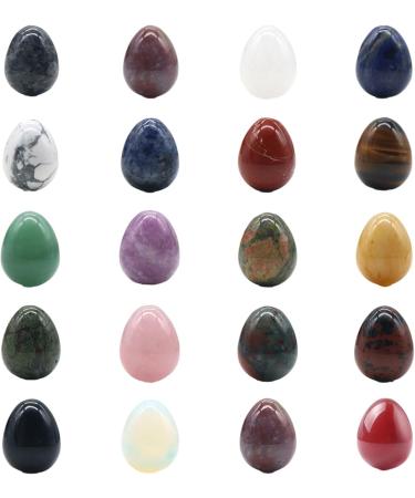 Set of 20 Mini Crystal Mix Eggs Polished Tumbled Rock for Healing and Meditation Variety Crystals Stone Easter Eggs Healing Crystals Eggs - Buy Online on SooperMarket.com