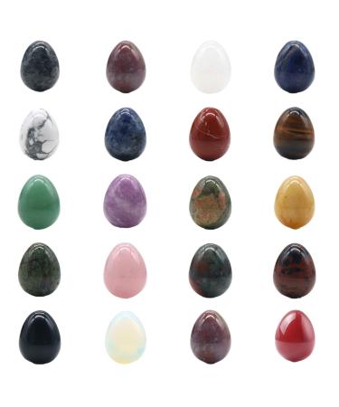 Set of 20 Mini Crystal Mix Eggs Polished Tumbled Rock for Healing and Meditation Variety Crystals Stone Easter Eggs Healing Crystals Eggs