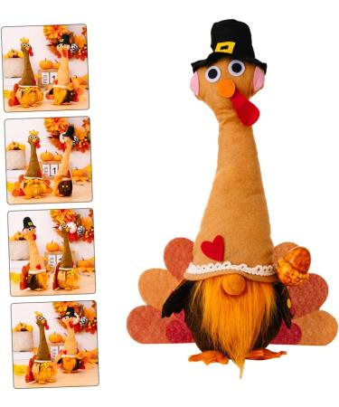 Alipis Dwarf Turkey Decor Ornament Thanksgiving Turkey Gnome Thanksgiving Stuffed Gnome Autumn Fireplace As Shown 1 35X6X5CM - Buy Online on SooperMarket.com