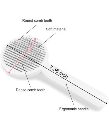 FuninCrea Self Cleaning Dog Grooming Brush - Stainless Steel Bristles for Pet Hair Removal and Massage - Pink - Buy Online on SooperMarket.com