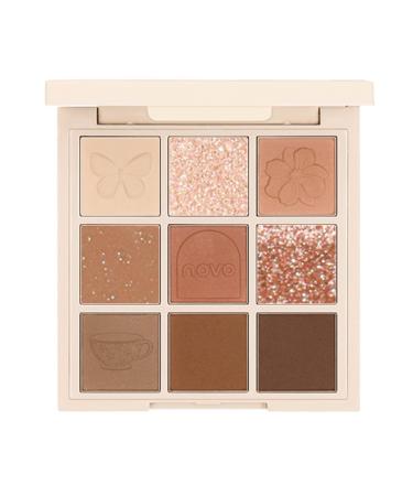 9-colored eyeshadow palette best eyeshadow pallet nude tones matt + shimmer + glitter-durable professional eyeshadow cosmetics.