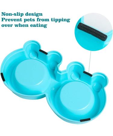 Premium Stainless Steel Double Pet Bowls | No-Slip Cute Modeling | Sky Blue | For Dogs, Cats, Rabbits, and Other Pets - Buy Online on SooperMarket.com