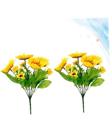 Zerodeko Sunflower Props 2pcs 7 Artificial Flower Bouquet Wedding Bouquet Artificial Flowers Bouquet Artificial Bouquet Decor Flower Arrangement Supplies Sunflower Fake Sunflowers Heads - Buy Online on SooperMarket.com