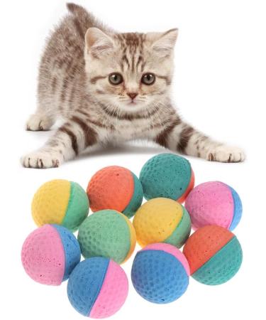 AXSWER 10 Pcs Cat Balls Soft Foam Elastic Latex Chew Ball Toy for Puppy Kitten Dogs Colorful Pet Toy - Buy Online on SooperMarket.com