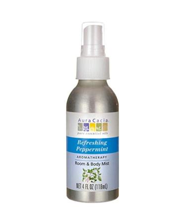 Aura Cacia Refreshing Peppermint Mist | GC/MS Tested for Purity | 118 ml (4 fl. oz.)
