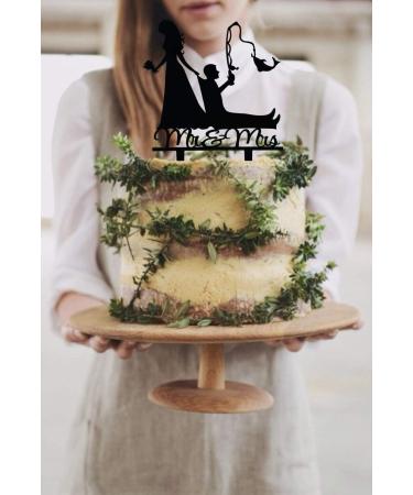 TzTwodcaz Fishing Wedding Cake Topper Funny Mr&Mrs Cake Topper Gift for a Wedding/Bridal Shower/Anniversary Party (Fishing) - Buy Online on SooperMarket.com