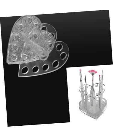 Mikinona 1pc Nail Art Penholder Nail Art Brush Holder Makeup Pen Stand Art Painting Pen Stand Manicure Pen Holder Pen Display Stand Holder No Bend Hair Clips Heart-shaped Makeup Brush 8.7x8.5cm Silver - Buy Online on SooperMarket.com