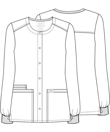 Women's Workwear Professional Snap Front Scrub Jacket - Soft Stretch Material - Medium, Black - WW340 - Buy Online on SooperMarket.com