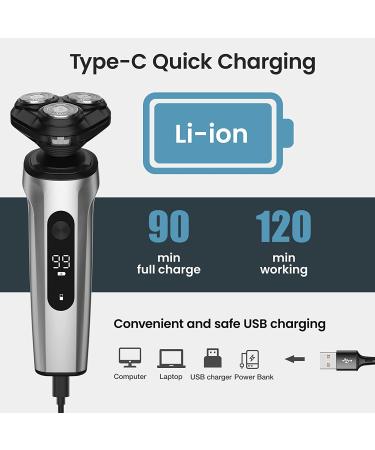 SweetLF 3-in-1 Electric Razor for Men - 5D Rotary Shaver, Waterproof, Type-C Charging, Metal Body - Buy Online on SooperMarket.com