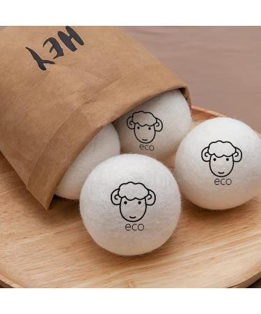 6-Pack Wool Dryer Balls - Reusable Laundry Balls for Natural Fabric Softening and Wrinkle Release - Organic Eco-Friendly Dryer Balls for Pet Hair Removal - Drying Ball Alternative to Dryer Sheets - Buy Online on SooperMarket.com