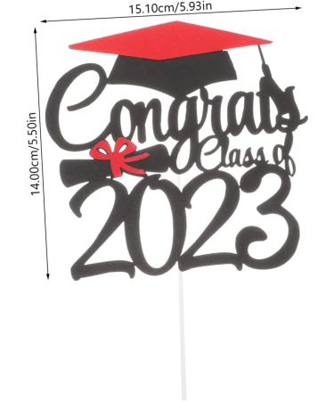 Warmhm 6pcs 2023 2023 Cake Strips Graduation 2023 Purple Class of 2023 Decorations Graduation Cap Graduation Decorations Class of 2023 Fruit Picks Paper Cup Cake Supplies Glitter Paper Red 15.1x14cm - Buy Online on SooperMarket.com