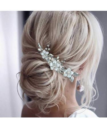 Bride Wedding Silver Crystal Hair Pins - 3 Pack Bridal Headpieces for Women and Girls - A-Silver - Buy Online on SooperMarket.com