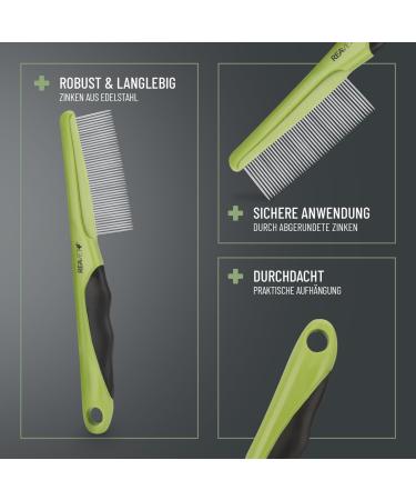 Reavet Flea & Lice Comb for Dogs & Cats | Gentle Fur Care for Long & Short Hair | Effective Parasite Removal Tool - Buy Online on SooperMarket.com
