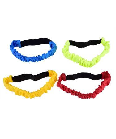 FTVOGUE 4Pcs Three Legged Ropes Cloth Elastic Sport Tie Rope Colorful Soft Leg Race Bands Foot Running Race Game Tools for Children Kids