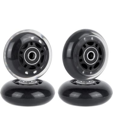 AOWESM 64mm Inline Skate Wheels w/Bearings ABEC-9 for Blades Roller Skates, Pelican Storm Case, Roller Board Bag, Carry-on Luggage Suitcase, Water Rower Seat, Steady Rest Wood Lathe (4 Pack) Black