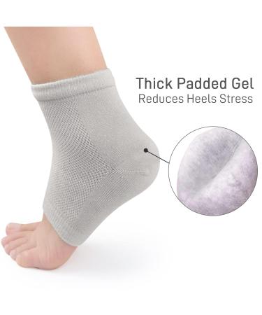 Wookite Moisturizing Heel Socks Gel - Open Toe Spa Foot Care for Dry Cracked Heels - 4 Pairs for Men & Women - Gray - Buy Online on SooperMarket.com