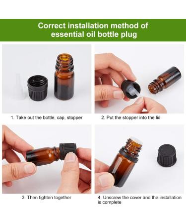 Benecreat 24 Pack 5ml Amber Glass Bottles | Refillable Essential Oil Bottles with Droppers Funnels & Labels - Perfect for DIY & Aromatherapy - Buy Online on SooperMarket.com