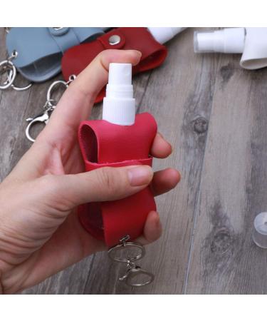 TEBI Portable 50ml Spray Bottle - Leak Proof & Refillable with Leather Keychain Holder - Black | Ideal for Travel & Daily Use - Buy Online on SooperMarket.com