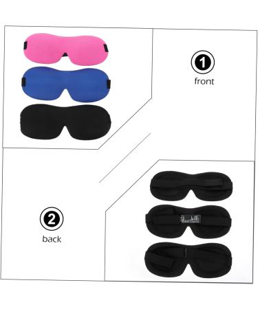 NOLITOY 3pcs 3D Sleep Mask Set | Travel Eye Shades & Blindfolds for Adults | Soft Silk Eye Masks & Elastic Comfort - Buy Online on SooperMarket.com