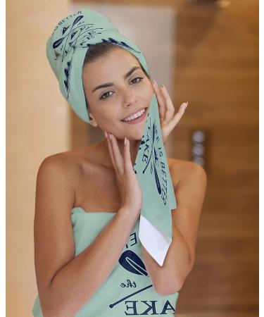 PakiInno Lakepak1381 Towel Set - Life is Better at The Lake Design - Soft & Absorbent Fluffy Towels for Sports, Travel & Fitness - 30x60+16x28+13x13 Inch - Buy Online on SooperMarket.com
