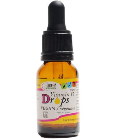 Vegan Vitamin D drops for teens adults and seniors - Non-GMO Gluten-free all Natural - 1000 IU 1 drop 100% Daily Value - Safe & Easy Concentration for Teens Adults as well as Seniors - 15 mL over 365 Doses! - Easy-to-Use neck dropper - No artificial Flavo