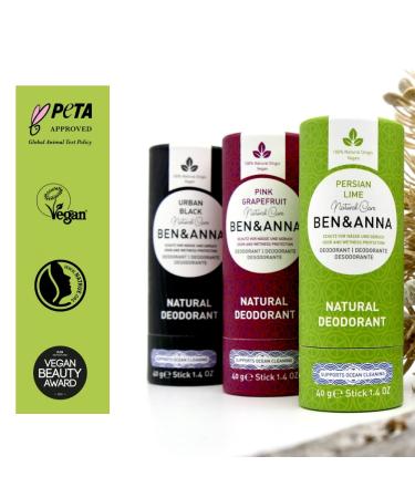 BEN & ANNA Persian Lime Deodorant 40g - Natural Vegan Deodorant in Paper Tube - Buy Online on SooperMarket.com