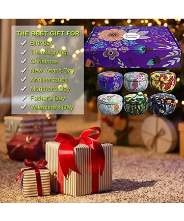 Vetour 12pcs Aromatherapy Soy Candles Gift Set | Freesia Lavender Vanilla Rosemary Gardenia Lemon | 2.5oz Tin Jar Candles for Women | 16 Hour Burn Time | Perfect Gift for Friends - Buy Online on SooperMarket.com