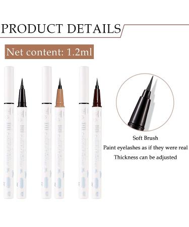 Vtrem 3PCS Eyeliner Pen Set - No-Skip Ultra-Fine Tip Liquid Eyeliner Pencil for Women - Waterproof Smudgeproof Long-Lasting Eye Liners in Black/Brown/Coffee Color - 0.56oz - Buy Online on SooperMarket.com