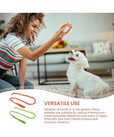 Vigorola 2 pcs Dog Whistle with Lanyard ABS Plastic Dog Training Whistles for for Recall and Pets Training(Orange + Light Green) - Buy Online on SooperMarket.com