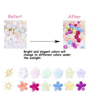 Baoximong 3D Flower Nail Art Charms - White Pink Gold Silver Pearls Rhinestones Spring Cherry Blossom Design - Buy Online on SooperMarket.com